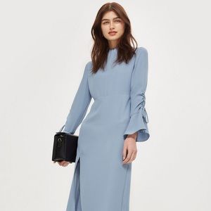 SALE Topshop belle sleeve front slit light blue